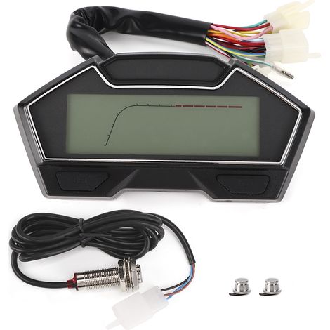 Compteur kilométrique de compteur de vitesse 12V 

Tachymètre 0-10000RPM, niveau d'huile, température de l'eau, jauge universelle pour moto