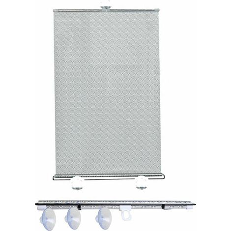 Rideau occultant d'isolation thermique de chambre à coucher d'auvent de balcon non poreux, [laser argenté] largeur 58  hauteur rétractable 125 cm (1/5)