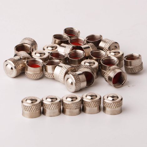 Bouchons de valve pour pneus de voiture en alliage d'aluminium, lot de 24 (argent) (1/3)