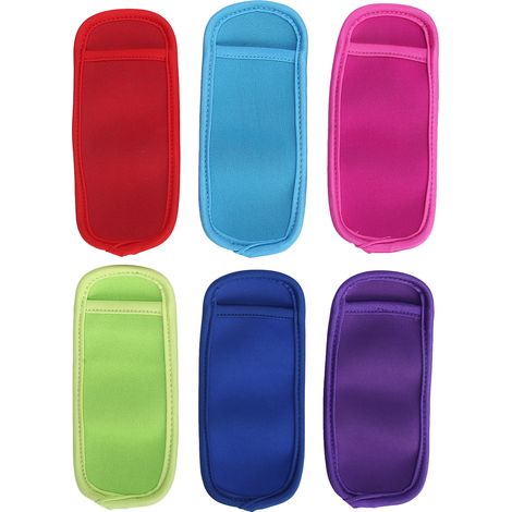 6 sachets de glace portables, étuis anti-gel pour sucettes glacées, accessoires de fête et barbecue, manchons réutilisables pour barbe à papa froide, lot de 6 protections de bâtonnets (1/5)