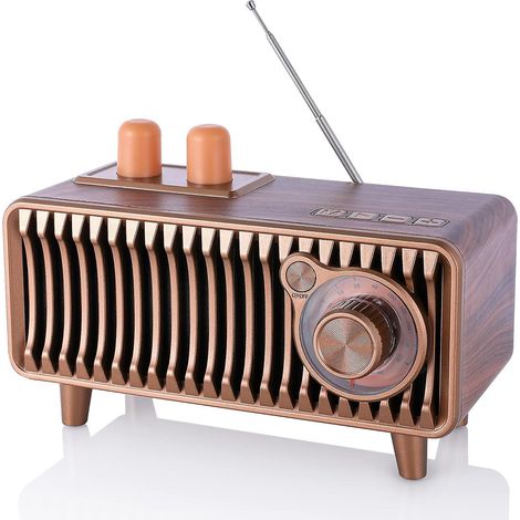 radio Bluetooth Rtro, Bois De Noyer, Avec Radio Fm Rtro, Haut-parleur Portable 20 W Avec Disque Usb/carte Tf/fonction Lecteur De Musique Auxiliair