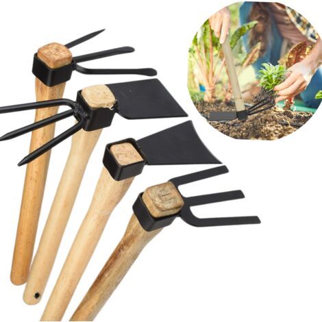 BUNTHAUS 4 pc Outils De Jardinage Houes De Désherbage pour Le Jardinage Petite Houe Et Cultivateur Jardinage Manuel Cultivateur Houe Houe De Jardinage Compacte Houe Portable Outils De Jardin (1/4)