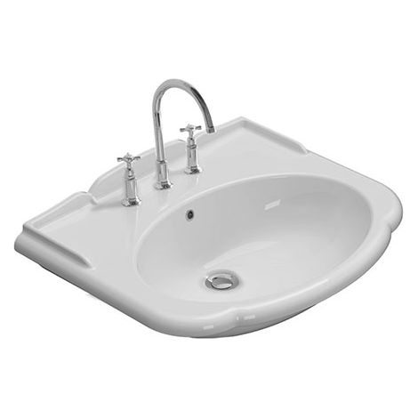 Lavabo Paestum sospeso/su colonna 71x58 particolare in ceramica (1/6)