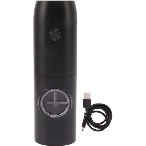 Moulin à poivre électrique à grosseur réglable, moulin à sel automatique rechargeable par USB avec lumière LED pour herbes et (1/5)