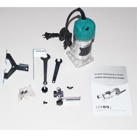 Kompakte elektrische Oberfräse für Holzbearbeitung, Graviermaschine zum Nutenfräsen, Aluminiumgehäuse, EU-Stecker, 650 (1/5)