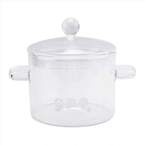 Casserole en Verre avec Couvercle, Marmite pour Cuisson sur Gaz 1,4L (1/5)