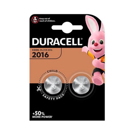Pila duracell de boton de litio CR2016 3V Pack 2 pilas