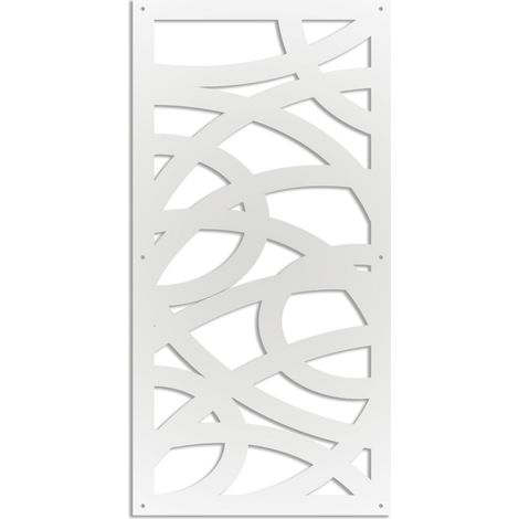 CONCENTRIC - Panneau ajouré en PVC - Brise-soleil - Couleur : blanc - Dimension : 50x150 cm (1/4)