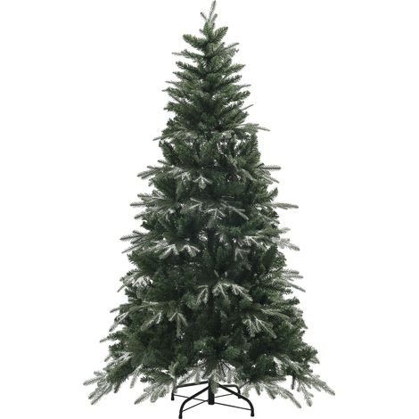 Albero di Natale Artificiale Innevato 180 cm 850 Rami Apertura a Cerniera Verde (1/5)
