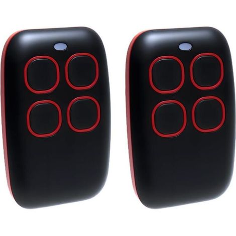 Telecomando universale per cancello garage 433 MHz, 4-in-1, il codice in esecuzione e codice fisso, compatibile con la 90+ marchi, ouvreporte universale garage 433 MHz, rosso (2 pezzi) (1/5)