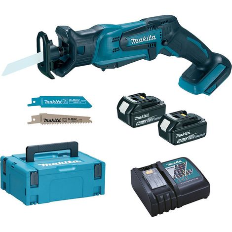 Makita – Scie sabre 18V LXT avec 2 batteries 5.0Ah – Moteur Brushless – Frein électrique – Éclairage LED intégré – Coffret MAKPAC