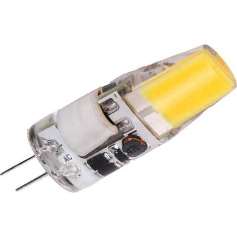 Ampoule LED COB G4 5W 600LM en silicone pour lustre/plafonnier, alimentation AC/DC 12V, 4,2 x 1,3 cm, lumière naturelle 4000-4500K (1/5)