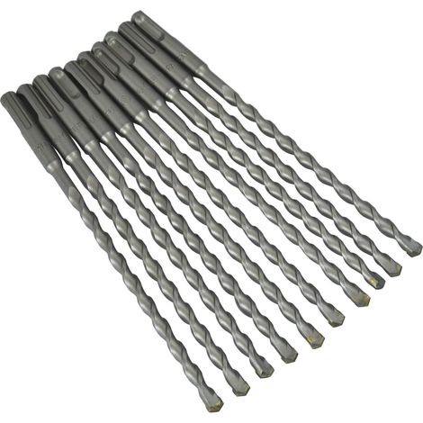 Faithfull SDS Plus 8mm Diameter Drill Bit, 210mm Overall Length, 150mm Working Length, Bulk Pack of 10
