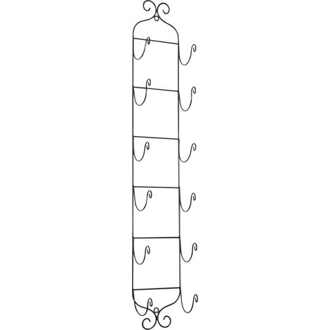 Botellero para vino de pared con estante metálico para 6 botellas negro Hydrogen
