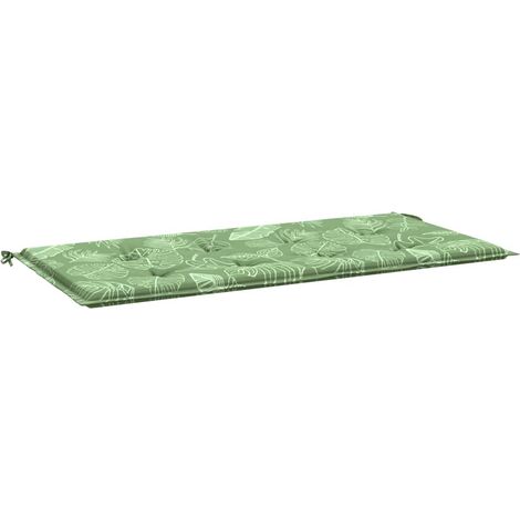 Coussin de banc de jardin motif de feuilles 120x50x4 cm (1/5)