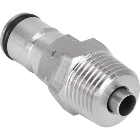 Ortviai Robinet à bille pour fût Corny – Filetage NPT 1/2" – Acier inoxydable – Adaptateur gaz (1/4)