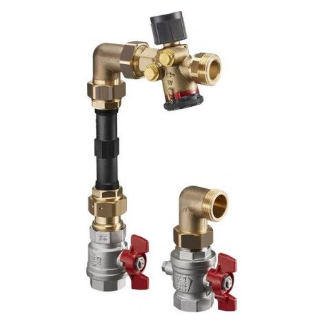 Kit de raccordement pour compteur de chaleur OV avec Cocon QTZ en forme d'angle DN 25 180 - 1300 l/h