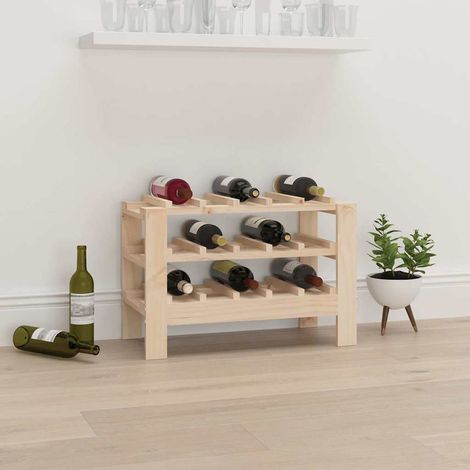 vidaXL Wine Rack 61,5x30x42 cm Solid Wood Pine (1/5)