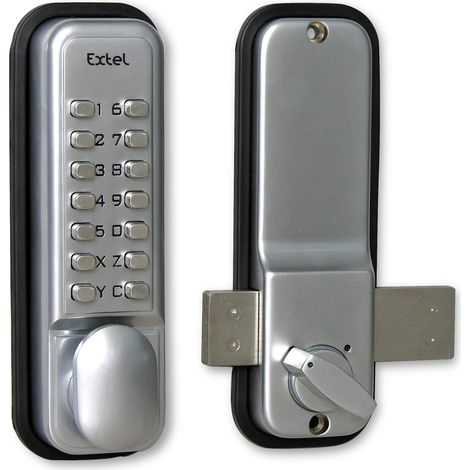 Extel Serratura di sicurezza 2023 grigio metallo acciaio lucido (1/2)