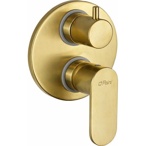 Mitigeur douche à encastrer avec 2 sorties en or brossé Paini Domus 18PJ6911  2 sorties - Or brossé