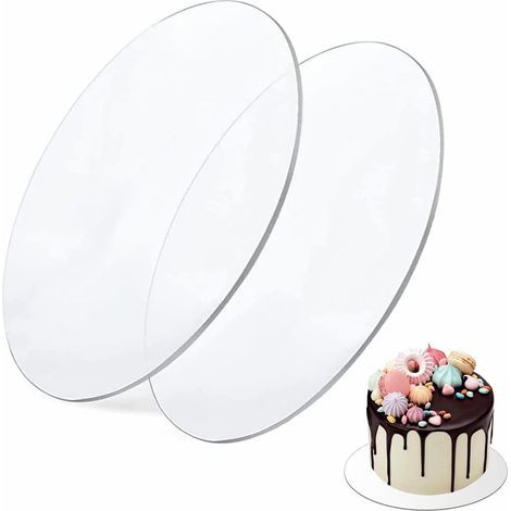 Sahnetortenplatte, Kuchenplatte, antihaftbeschichtete Kuchenplatte, transparent, 20 cm, 2 Stück (1/5)