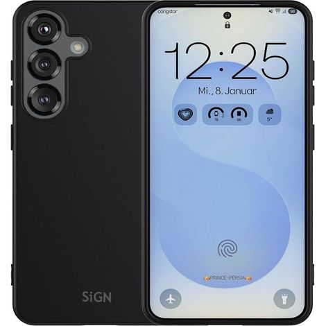 Custodia in silicone liquido SiGN per Samsung Galaxy S25 - Nero