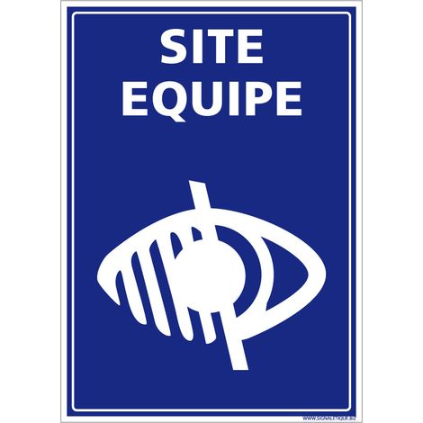 Panneau Site Équipé Déficience Visuelle. Signalisation Handicap. Sticker Site Équipé Malvoyant, Panneau PVC ou Alu - Adhésif - 75 x 105 mm (1/5)