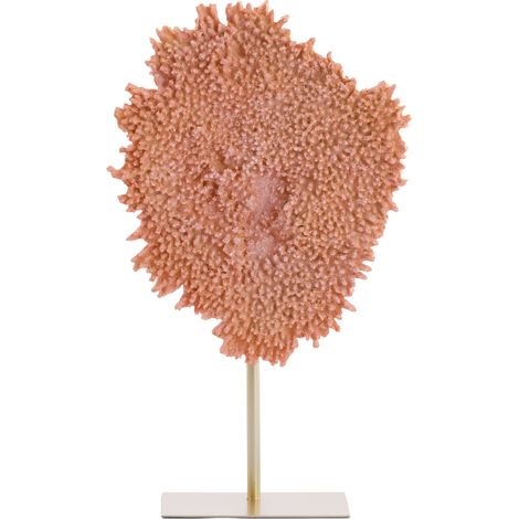 Ornamento CORAL su base in corallo e bronzo antico – 37x31x61,5
