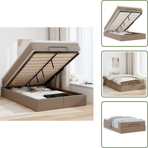 Coprimaterasso - vidaXL Struttura Letto Pouf con Materasso 120x200 cm Similpelle - Struttura letto