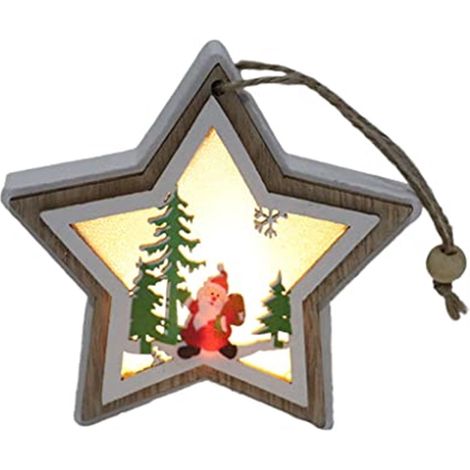 Guirlande Lumineuse En Bois - Décoration De Noël - Veilleuse Ours - Pour Intérieur - 1 Pièce (1/5)