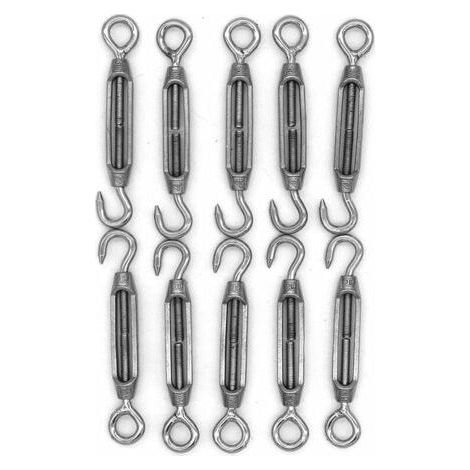 Paquet de 10 vis à tendeur M4, C à O, kit de quincaillerie de câble métallique de tension robuste pour ombre, installation d'auvent de tente (1/4)