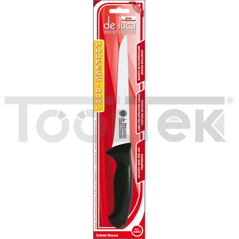 COLTELLO DISOSSO SFILETTARE LAMA ACCIAIO INOX 16cm DE LUCA