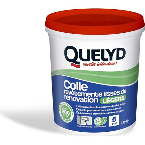 Colle revêtements lisses rénovation légers 1 kg – Formule sans solvant pour murs absorbants – Collage optimal revêtements minces – Quelyd (1/5)