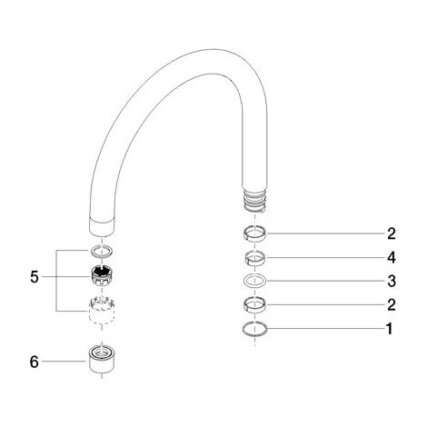 Dornbracht 90282221800-00 Bec de bain sur pied Pièces de rechange