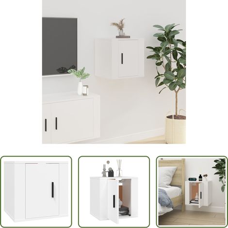 Meuble tv - Meuble TV mural Blanc 40x34,5x40 cm (1/5)