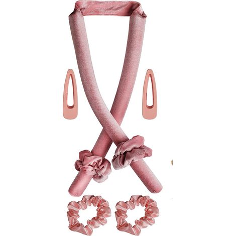Hitzefreies Lockenset für langes Haar: Lockenwickler mit Gummibändern und Clips, EVA-Schaumstoffwickler für die Anwendung über Nacht, für wellige und lockige Frisuren.