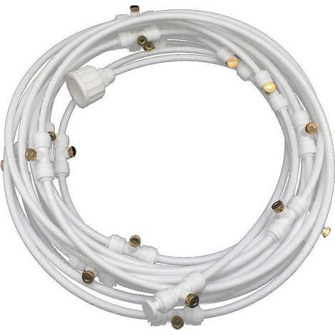 15m Kit de Brumisation Jardin. Système de Brouillard Humide pour Serre. Refroidissement Terrasse Extérieur. Pulvérisateur Eau 18m Blanc (1/5)