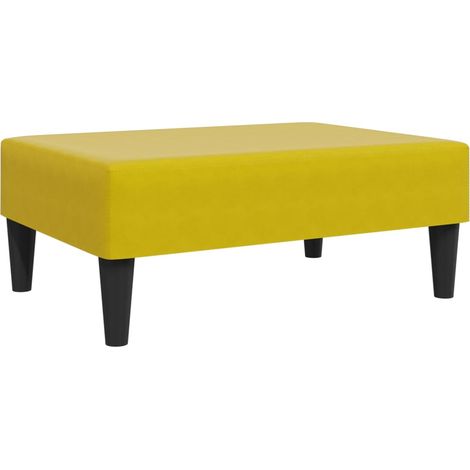 Repose-pieds tabouret 77 x 55 x 31 cm n velours jaune cadre en contreplaqué DEC030349