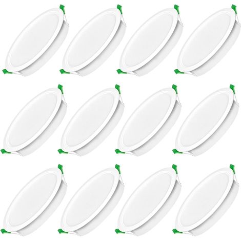 Spot Led Encastrable Salle de Bain,Spots LED 230V, 7W Trou Φ 65-75mm, IP44, Dimmable, Spot Led Encastrable Extra Plat, Blanc Chaud 3000K Blanc Neutre 4000K Blanc Froid 6500K, Lot de 12
