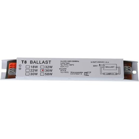Ballast Électronique T8 36W 220-240V Compact Silencieux Économie d'Éclairage Bureau/p (1/5)