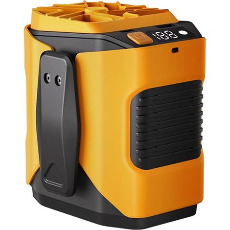 Ventilateur de Taille avec Cordon, Ventilateur Sans Mains Rechargeable pour Voyage et Camping-Orange (1/5)