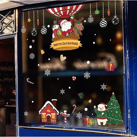 Décorations de Noël pour fenêtres, amovibles et réutilisables, en PVC. (1/3)