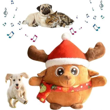 Jouet en peluche interactif pour animaux de compagnie, balle rebondissante parlante et animée pour chiots. (1/5)