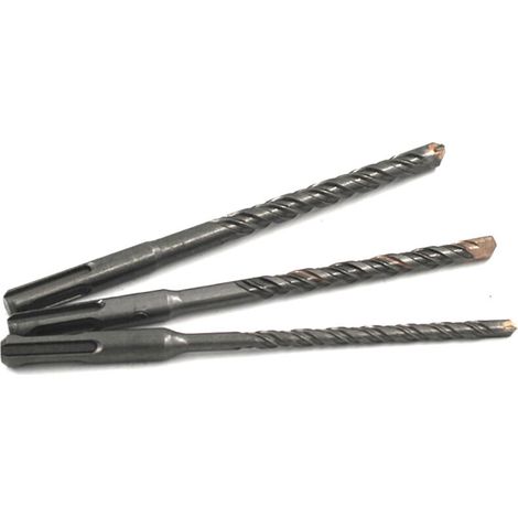 3 pièces Mèches Perforateur Béton 6/8/10mm à 2 Puits et 2 Rainures pour Maçonnerie (1/5)