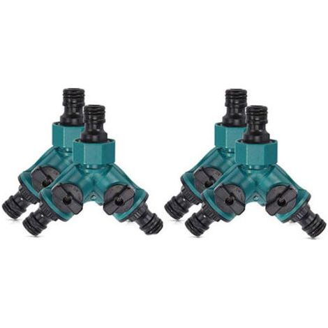 4er-Pack Schlauchverbinder, 2-Wege-Ventil für Schnellschlauchanschluss, Wasserkontrollventil, 2-Wege-Absperrventil, Verteiler, 3/4 Zoll Wasserhahn (1/5)