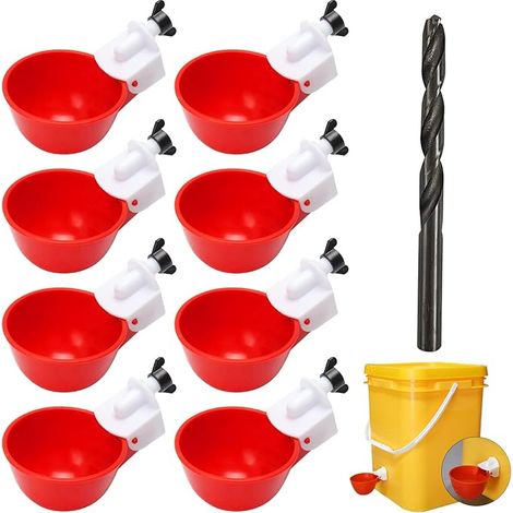 Automatic Chicken Drinker with Drill, DIY Automatic Drinking Trough for Chicks, Quails, Ducks, Bird (1/5)