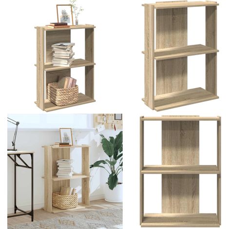 vidaXL Bücherregal 3 Böden Sonoma-Eiche 60x30x80 cm Holzwerkstoff (1/5)