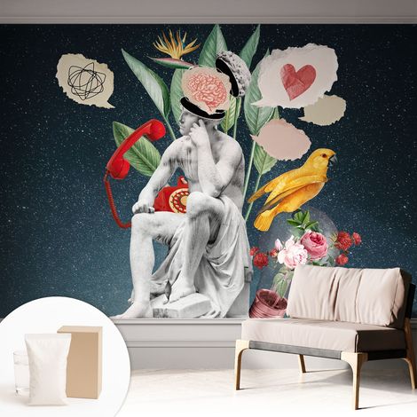 Tapete Vliestapete mit Kleber - abwaschbar - Tapete mit Motiv - trendige Wanddeko - elegant Fototapete Surrealistische Kunst 312x219 cm (1/5)