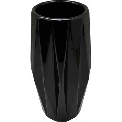 Vase Déco en Céramique "Origami" 24cm Noir