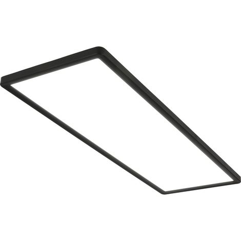 BRILONER SLIM Plafonnier LED ultraplat 58x20cm rectangulaire 22W 3000lm 4000K lumière blanc neutre rétroéclairage Noir lampe plafond salon bureau cuisine couloir